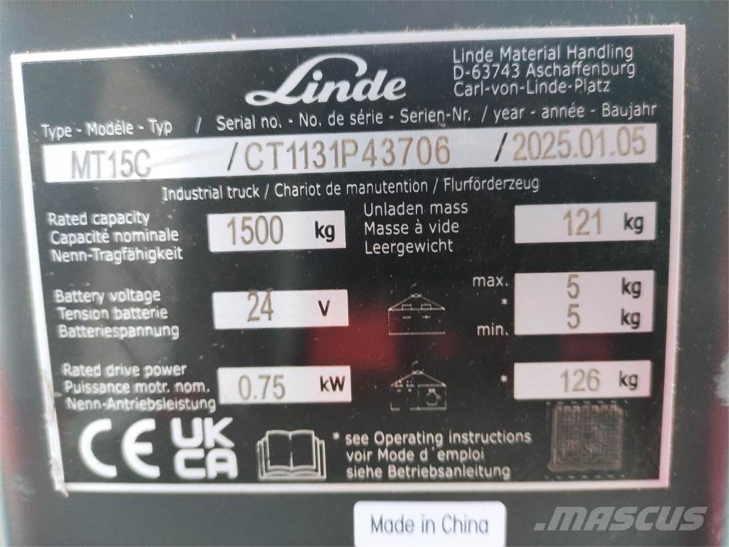 Linde MT15C Transpalette accompagnant
