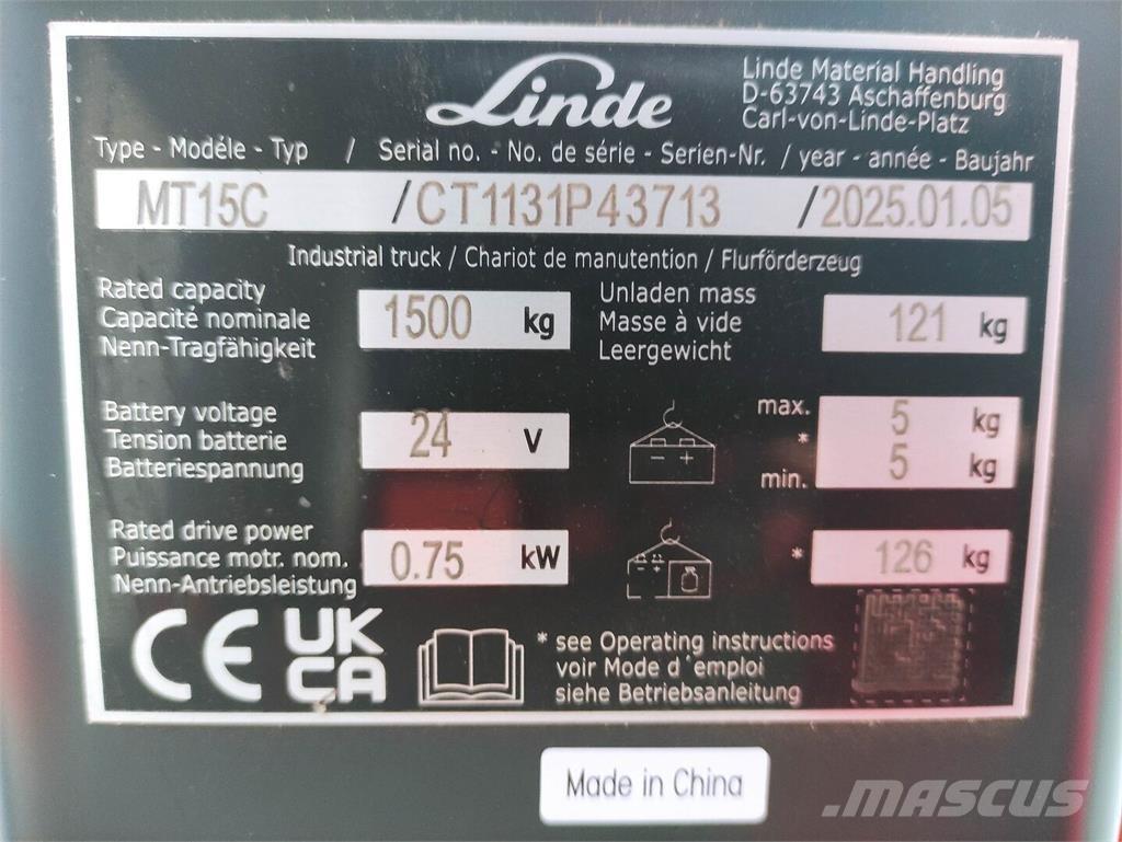 Linde MT15C Transpalette accompagnant