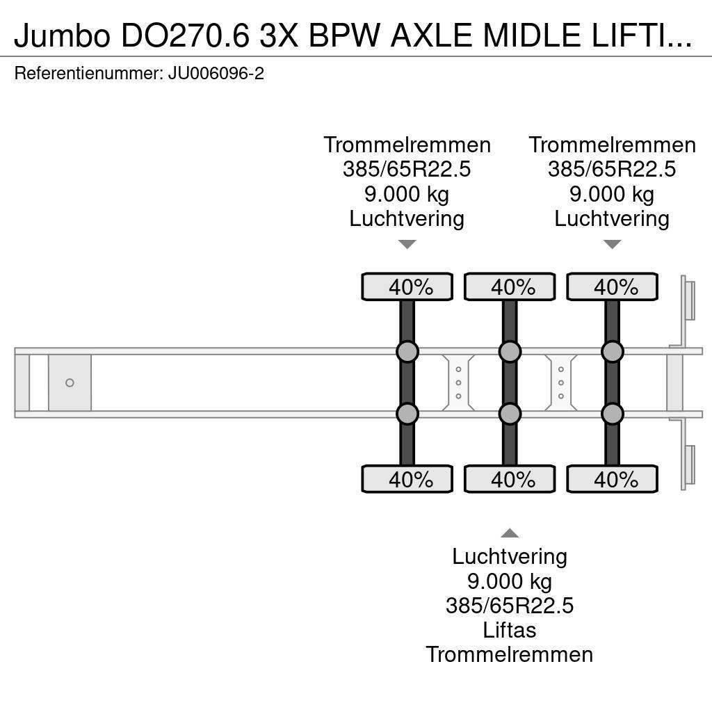 Jumbo DO270.6 3X BPW AXLE MIDLE LIFTING CURTAINSIDER Semi remorque à rideaux coulissants (PLSC)