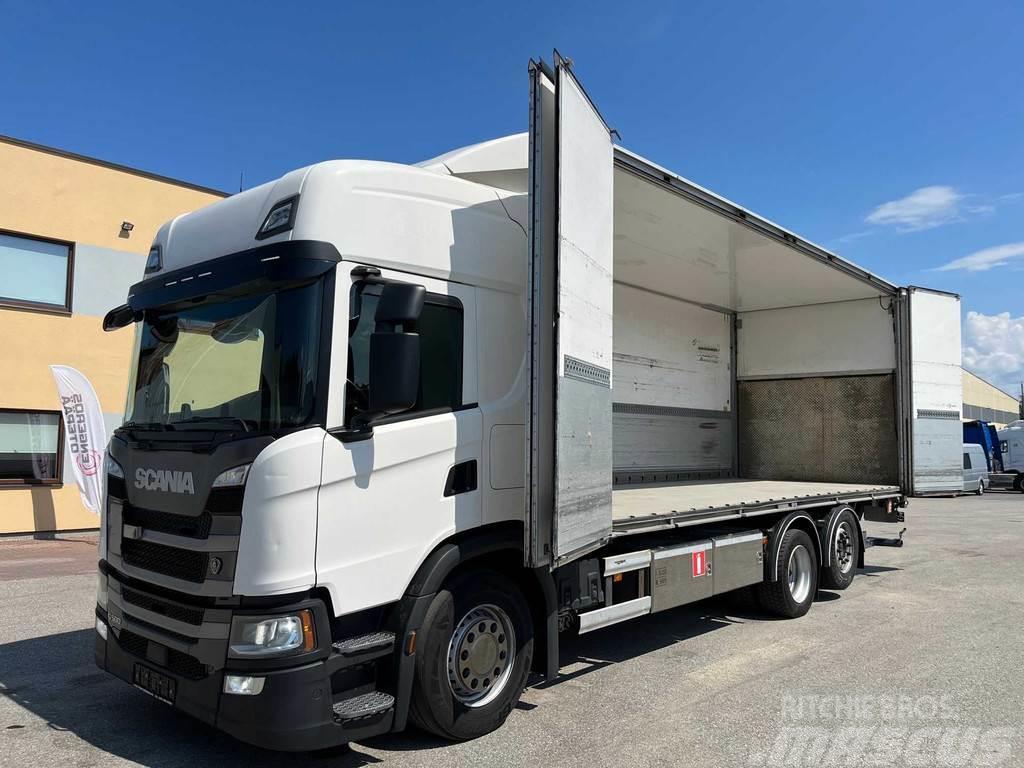 Scania G500 6x2 EURO 6 + RETARDER + SIDE OPENING + FULL A Camion Fourgon