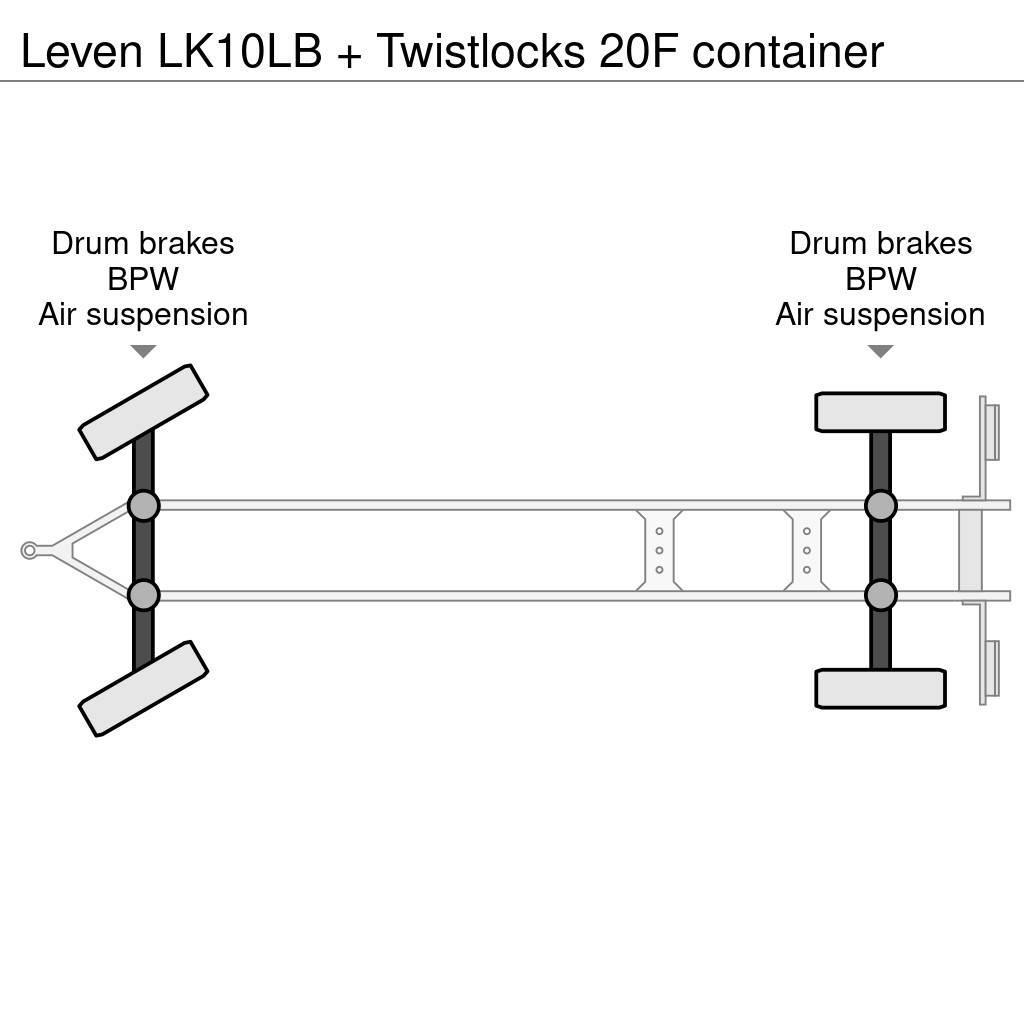  Leven LK10LB + Twistlocks 20F container Remorque ridelle