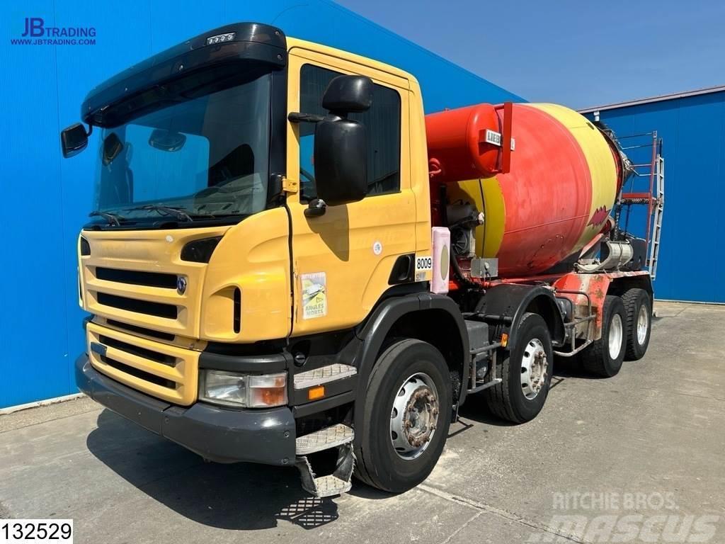 Scania P 380 8x4, Manual, Steel suspension, Liebherr, 9 M Camion malaxeur