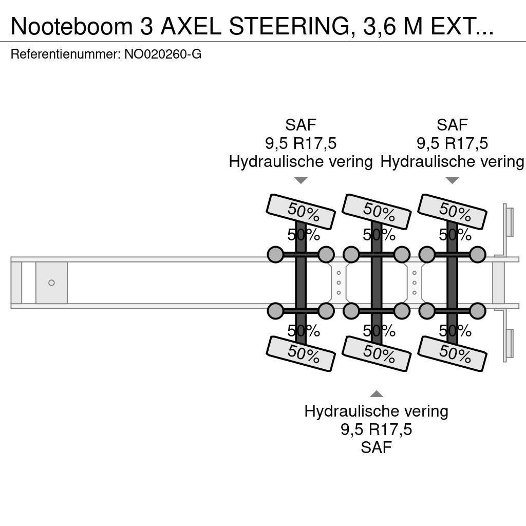 Nooteboom 3 AXEL STEERING, 3,6 M EXTENDABLE Semi remorque surbaissée