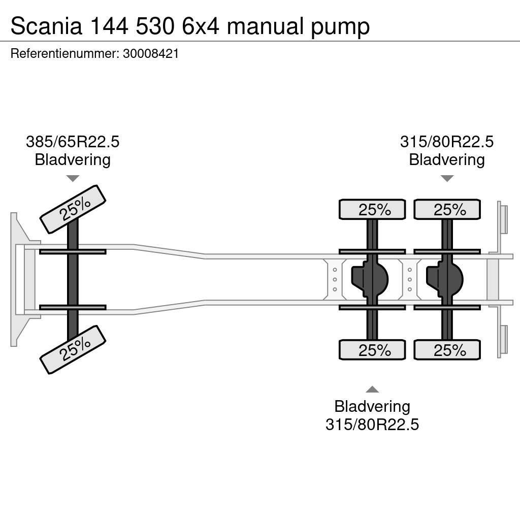 Scania 144 530 6x4 manual pump Camion plateau