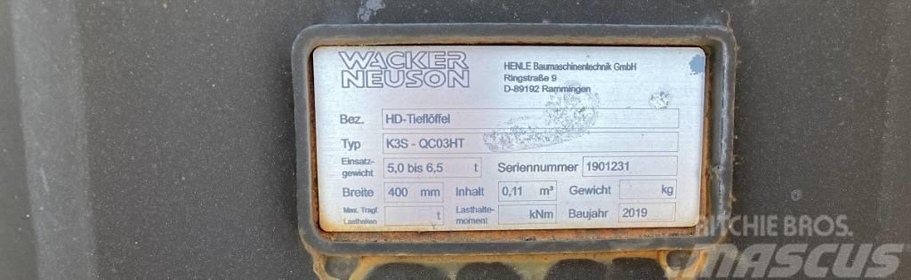 Wacker Neuson Tieflöffel 400mm QC03HT Heavy Duty Godets Broyeurs