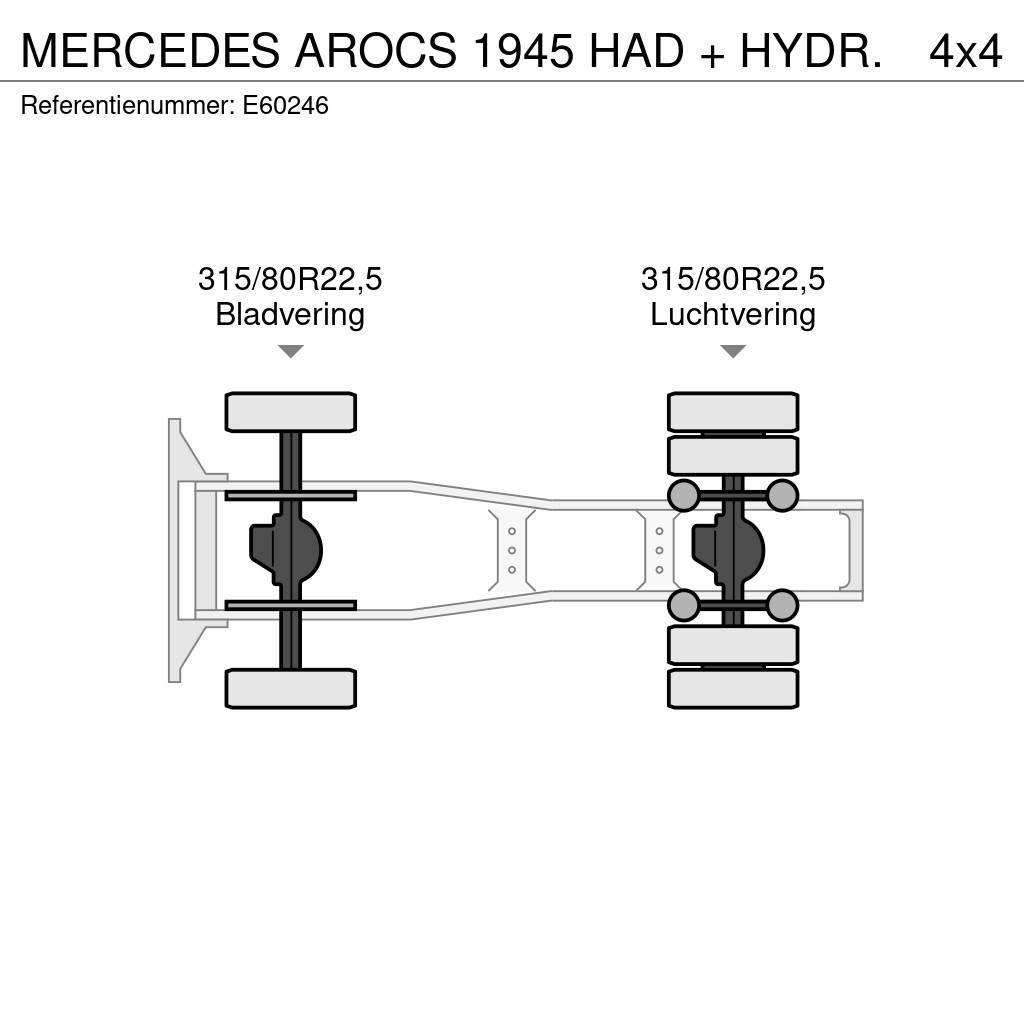 Mercedes-Benz AROCS 1945 HAD + HYDR. Tracteur routier