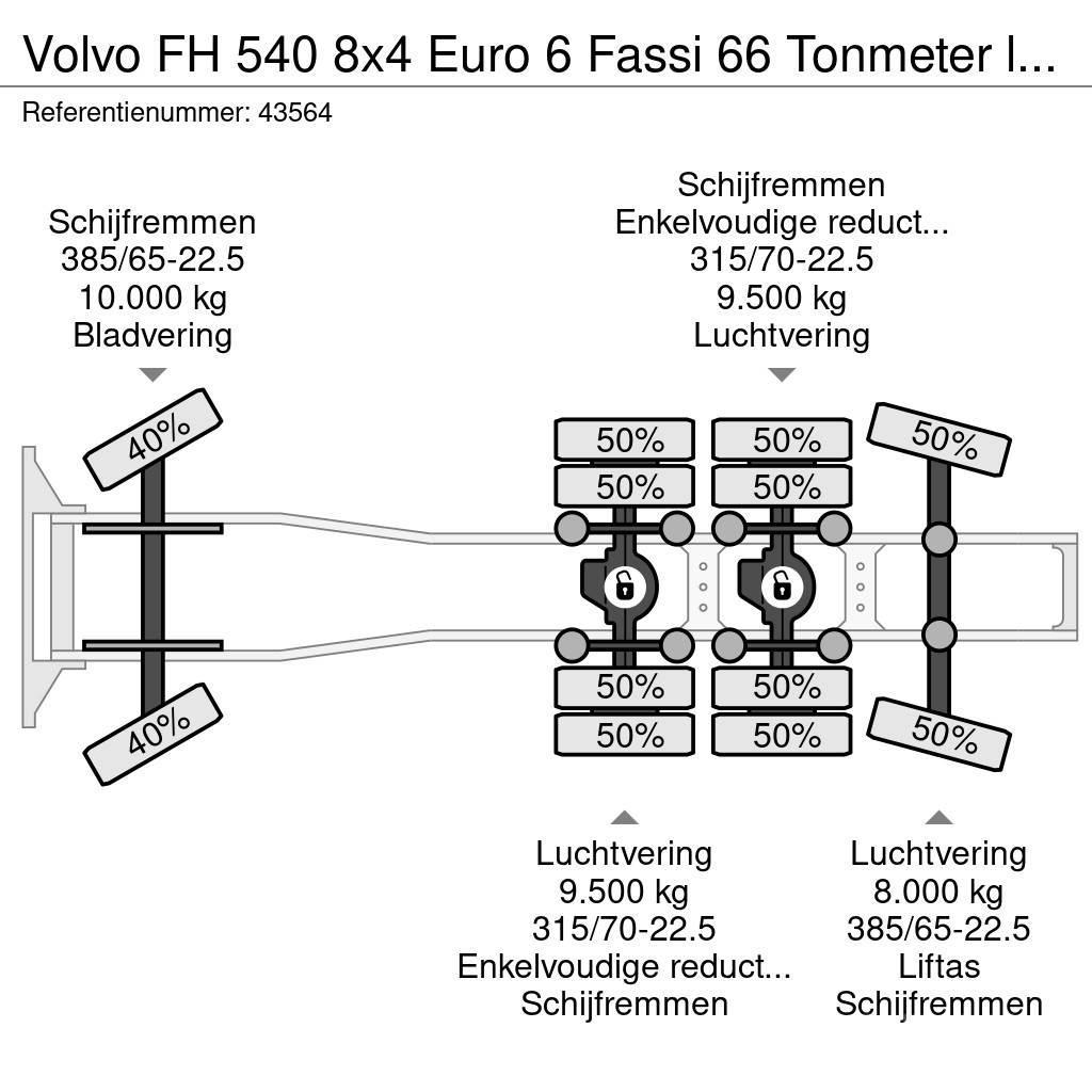 Volvo FH 540 8x4 Euro 6 Fassi 66 Tonmeter laadkraan + Fl Tracteur routier