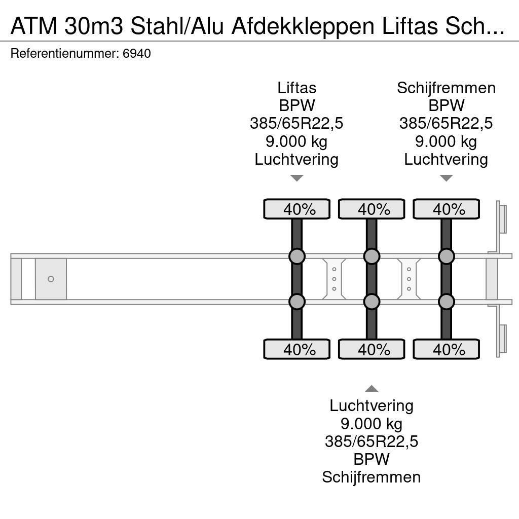 ATM 30m3 Stahl/Alu Afdekkleppen Liftas Scheibenbremsen Benne semi remorque