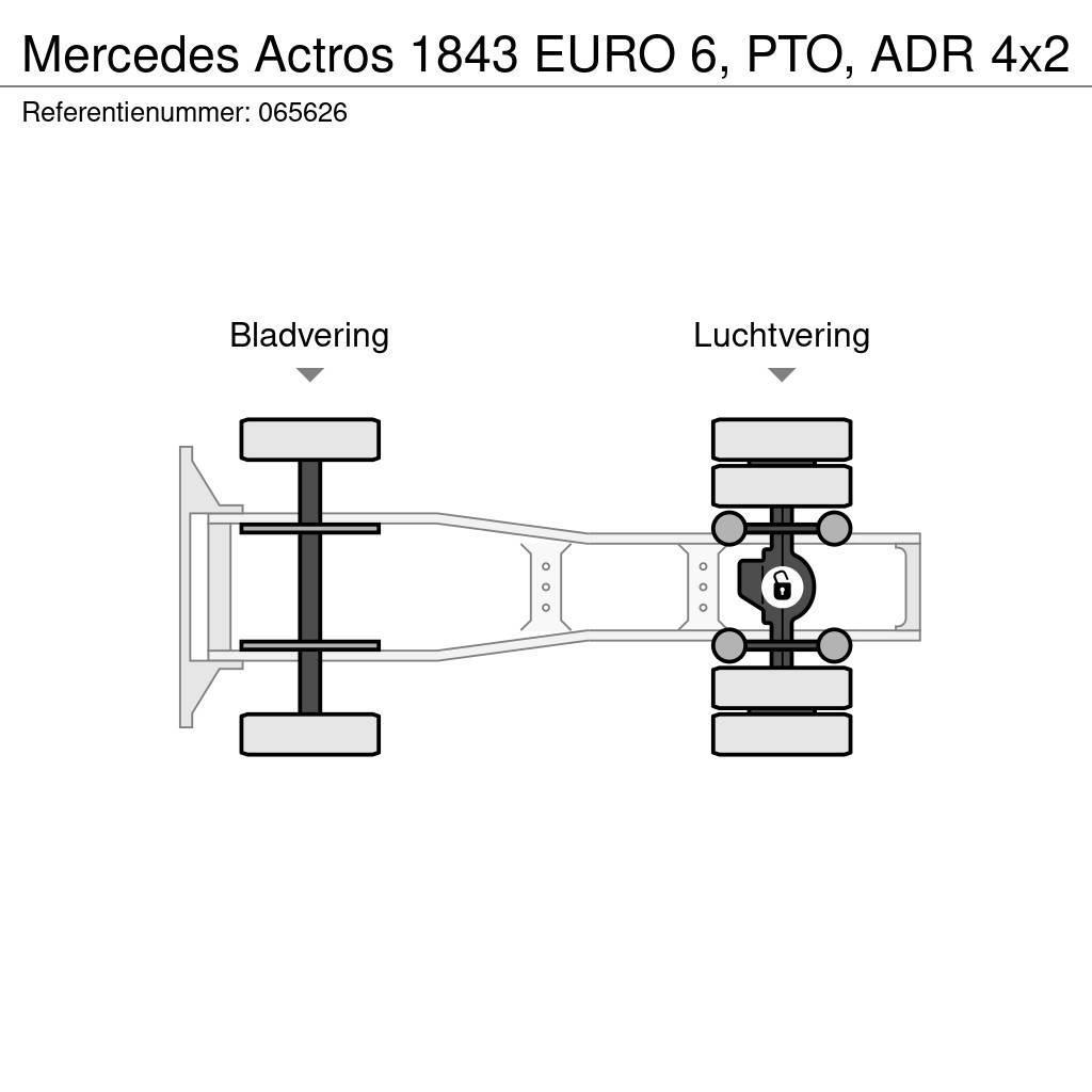 Mercedes-Benz Actros 1843 EURO 6, PTO, ADR Tracteur routier