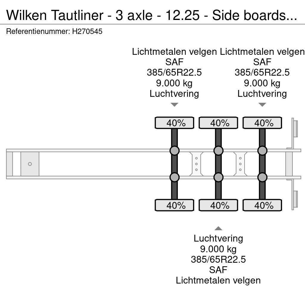  Wilken Tautliner - 3 axle - 12.25 - Side boards - Semi remorque à rideaux coulissants (PLSC)