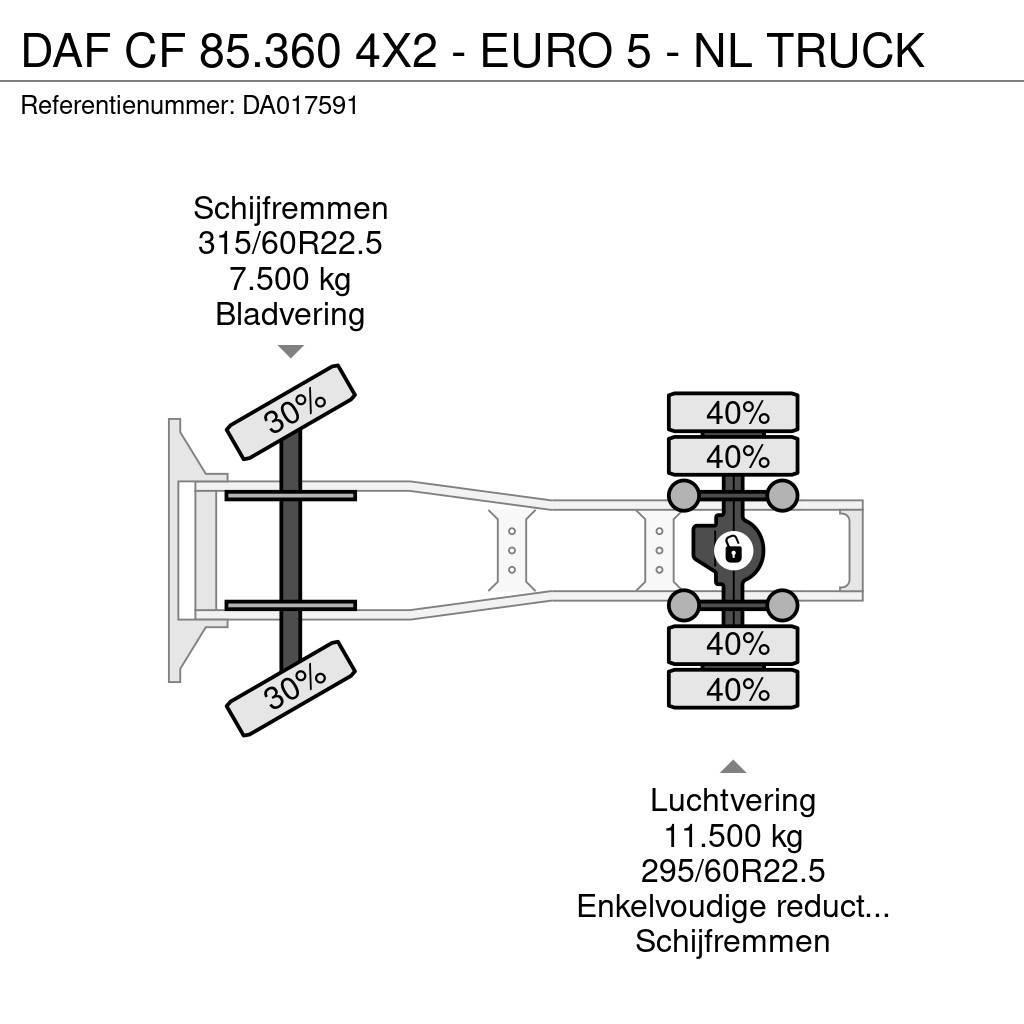 DAF CF 85.360 4X2 - EURO 5 - NL TRUCK Tracteur routier