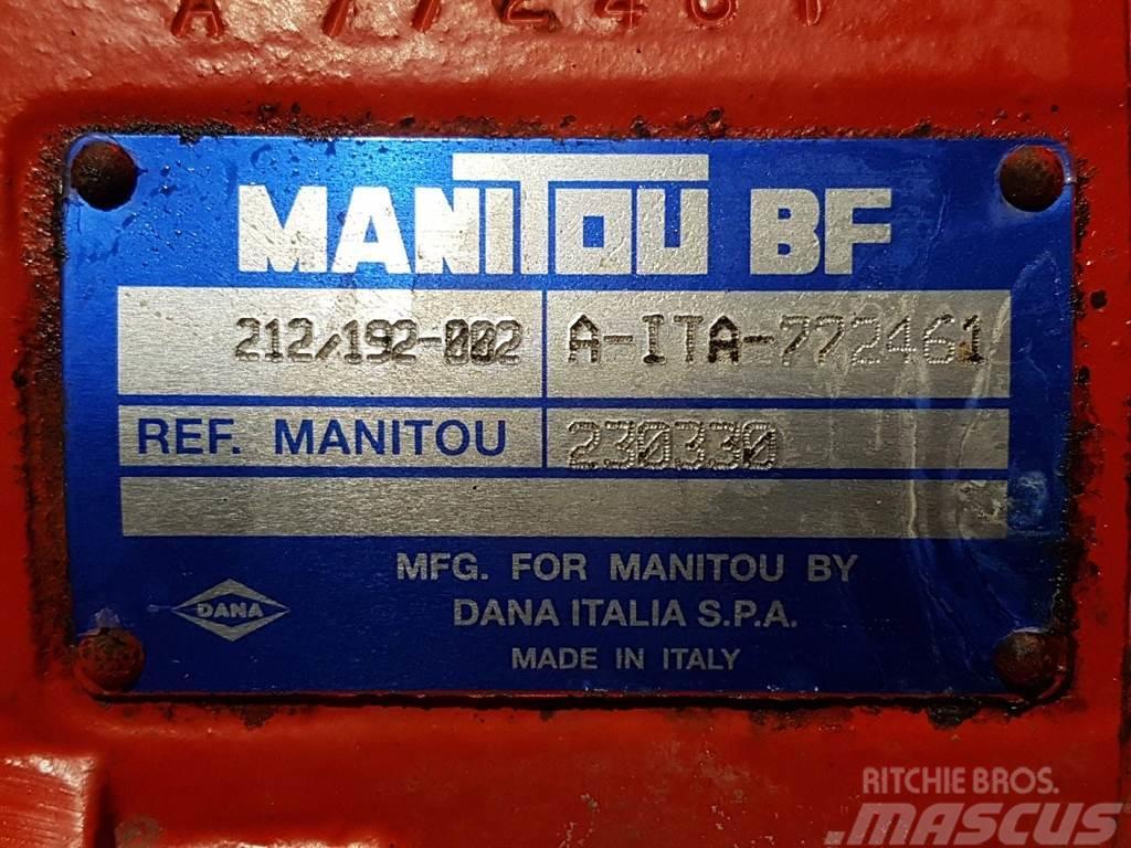 Manitou MT1233ST-230330-Spicer Dana 212/192-002-Axle/Achse Essieux