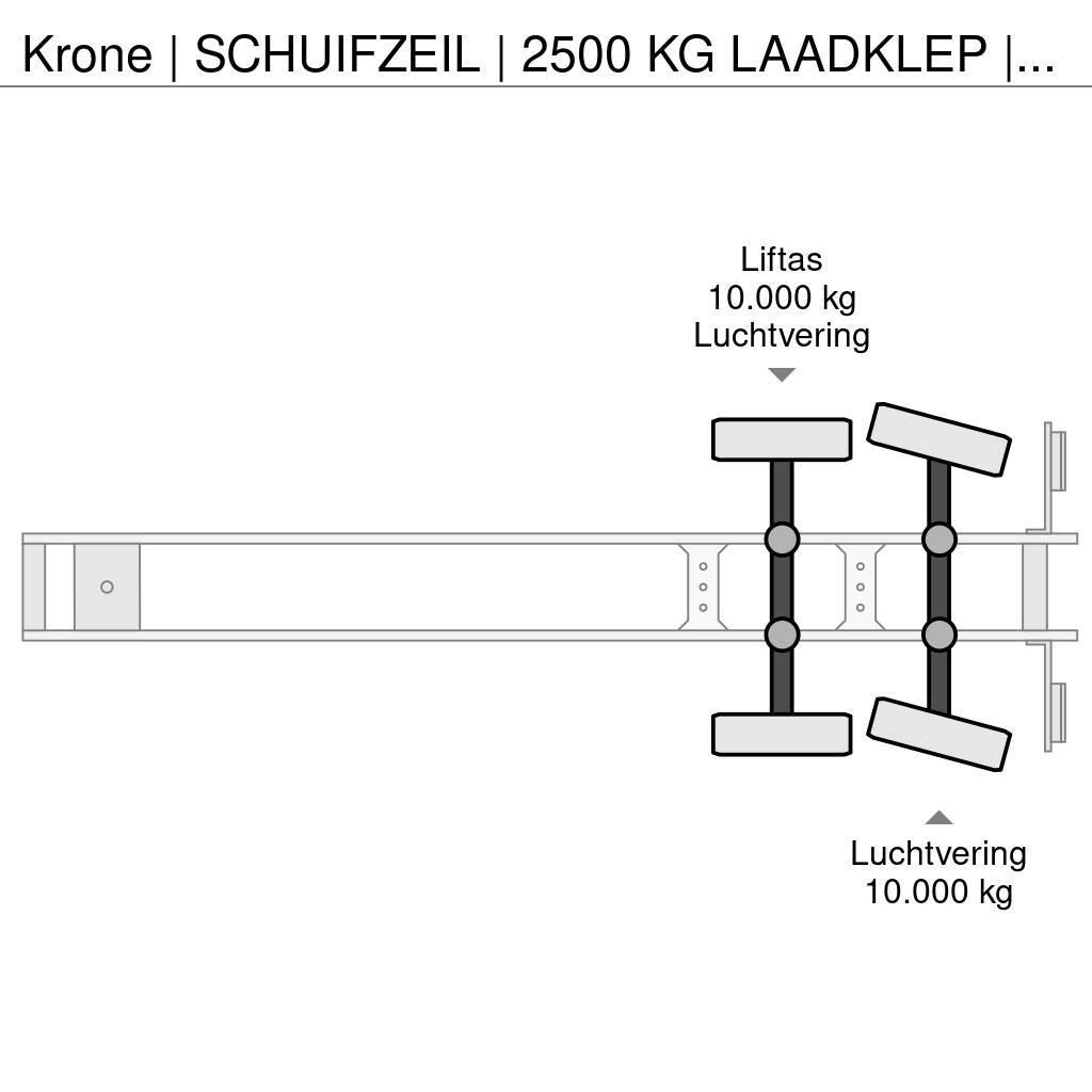 Krone | SCHUIFZEIL | 2500 KG LAADKLEP | STUUR-AS | LIFT- Semi remorque à rideaux coulissants (PLSC)