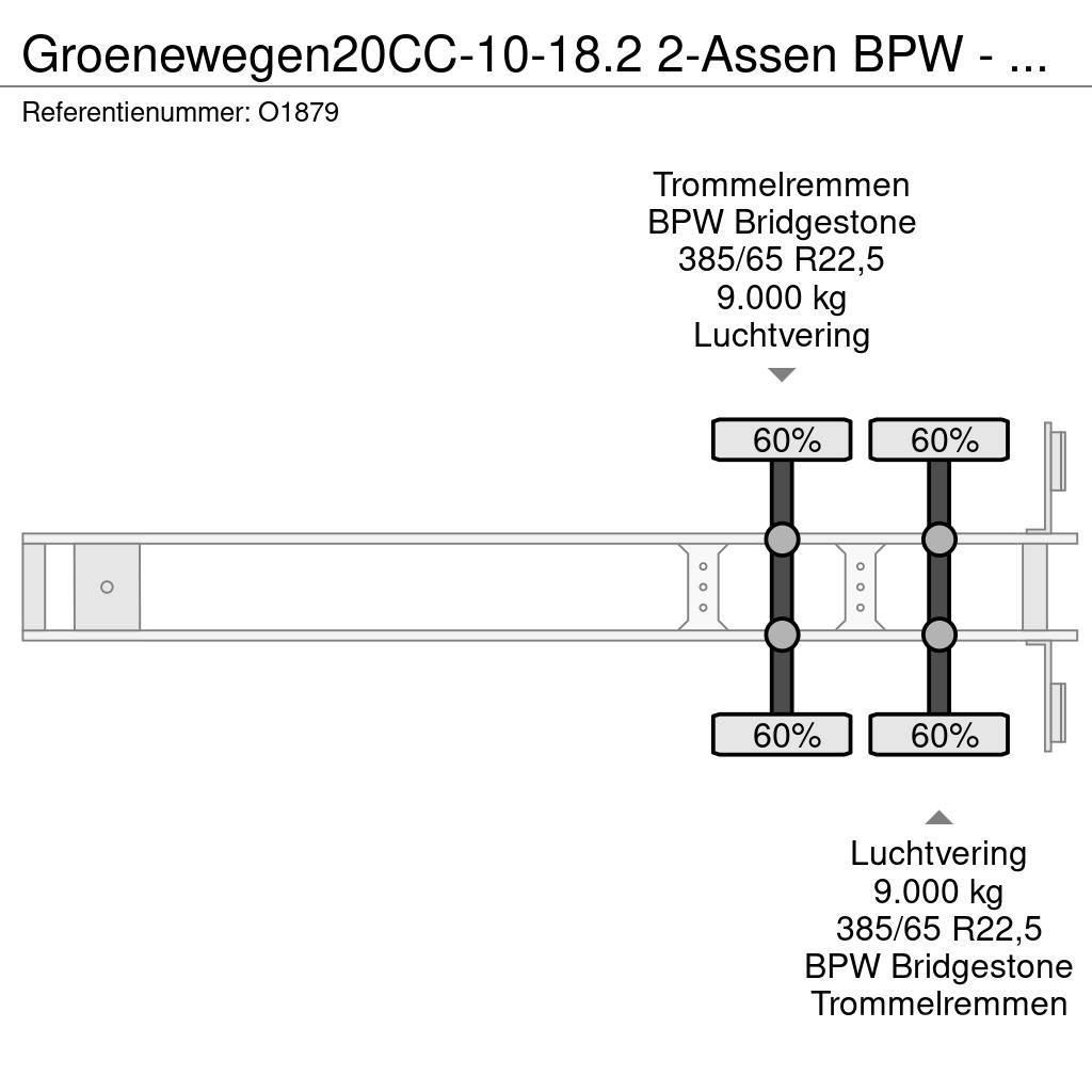 Groenewegen 20CC-10-18.2 2-Assen BPW - DrumBrakes - Air Suspen Semi remorque porte container