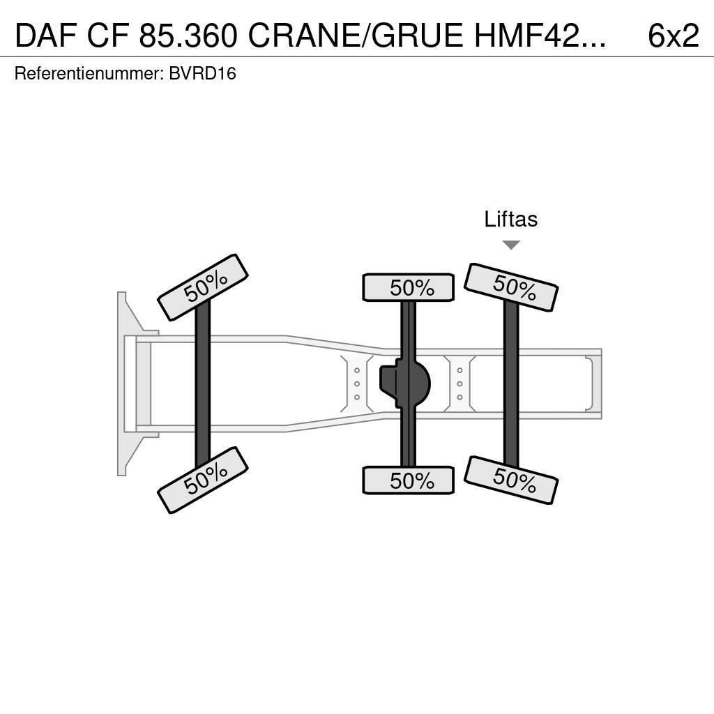 DAF CF 85.360 CRANE/GRUE HMF42TM!! RADIO REMOTE!!EURO5 Tracteur routier