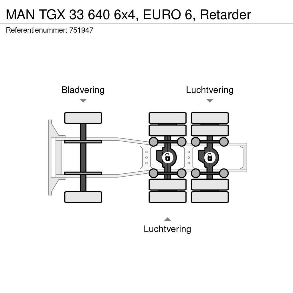 MAN TGX 33 640 6x4, EURO 6, Retarder Tracteur routier