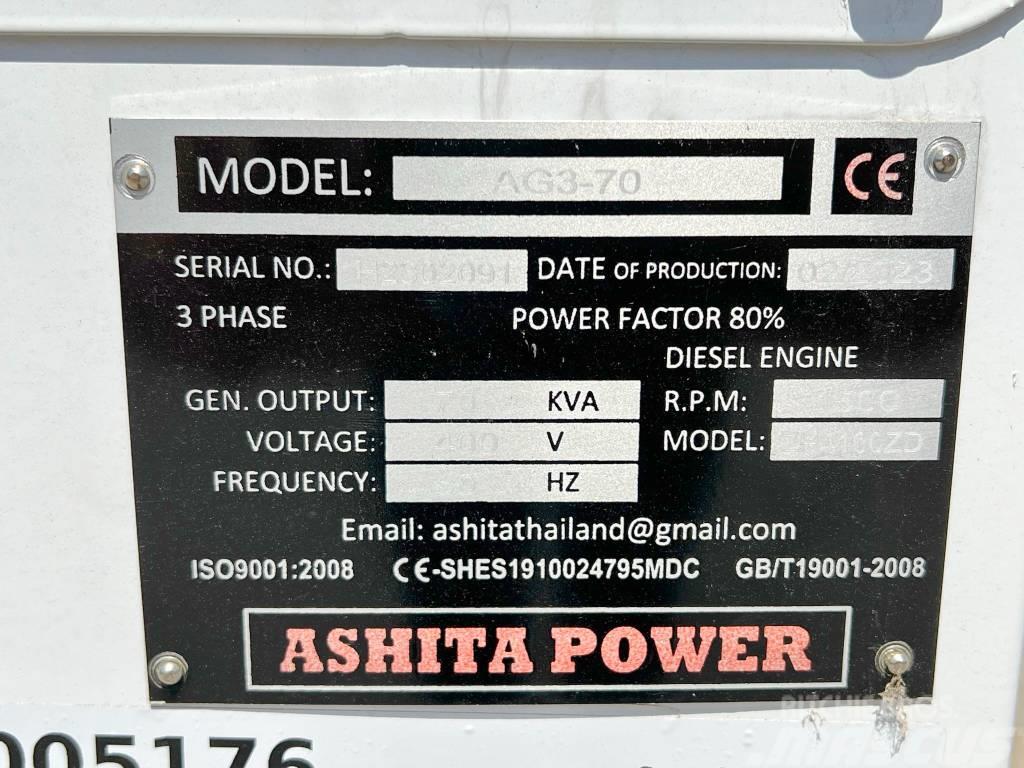 Ashita AG3-70 - 70 KVA New / Unused / CE Certified Générateurs diesel