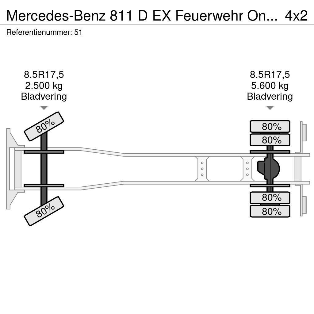 Mercedes-Benz 811 D EX Feuerwehr Only 13.000 KM Like New! Châssis cabine