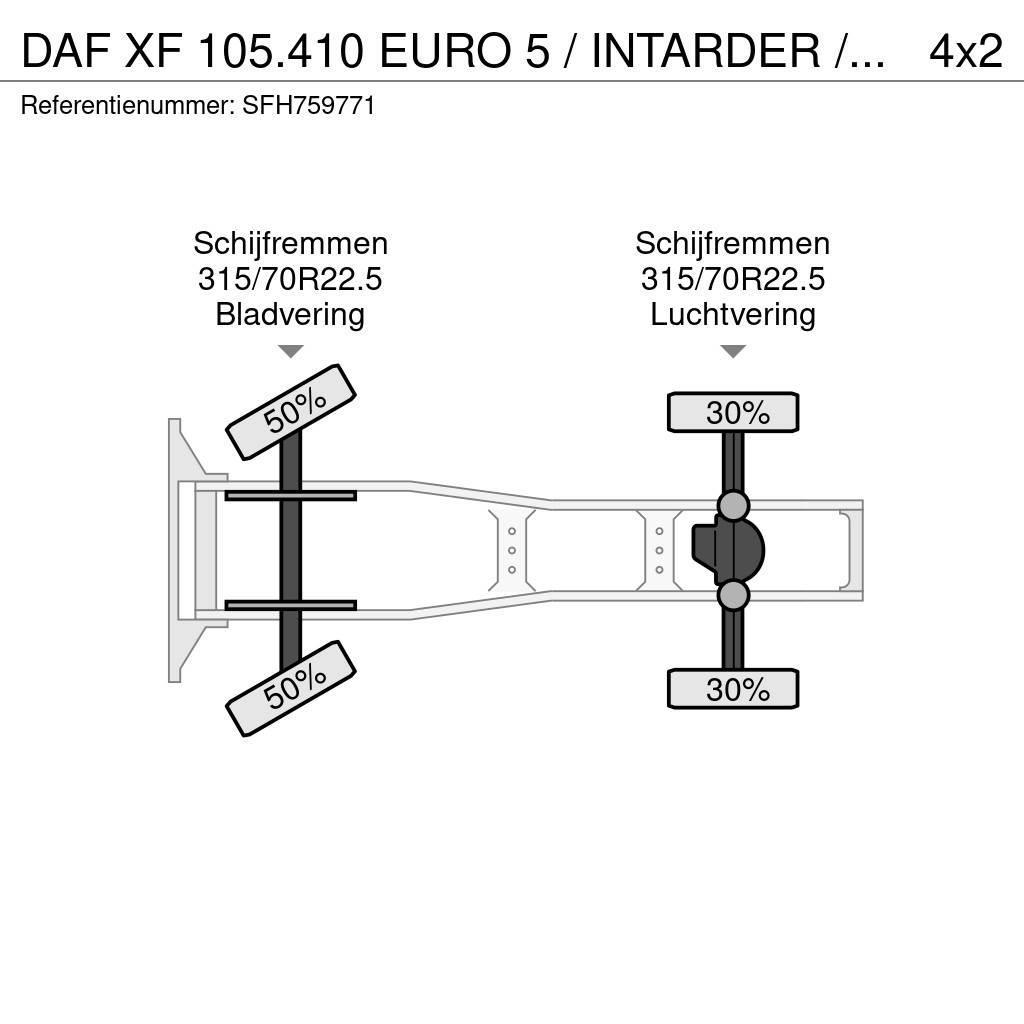 DAF XF 105.410 EURO 5 / INTARDER / COMPRESSOR / PTO / Tracteur routier