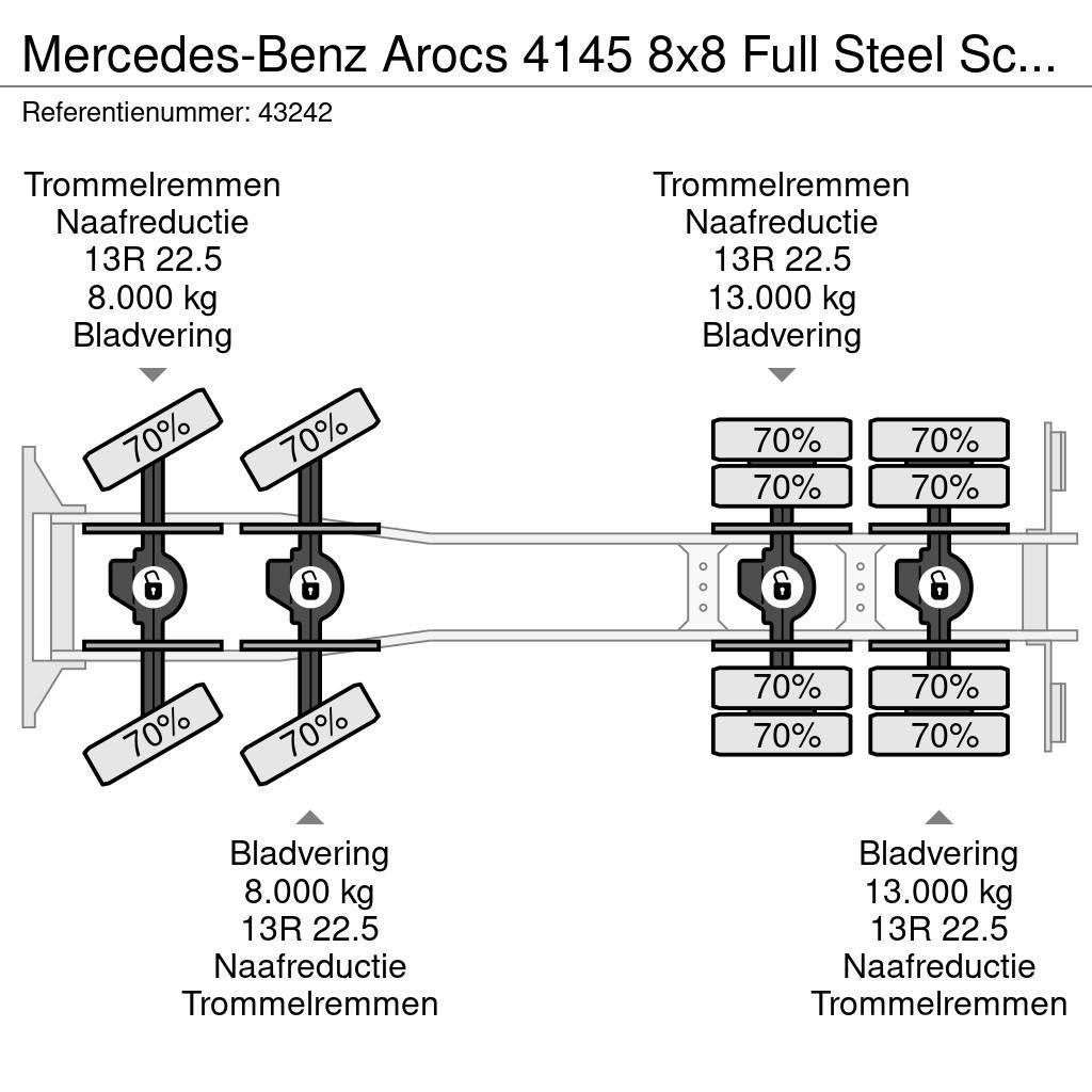 Mercedes-Benz Arocs 4145 8x8 Full Steel Schmitz 24 m³ kipper Camion benne