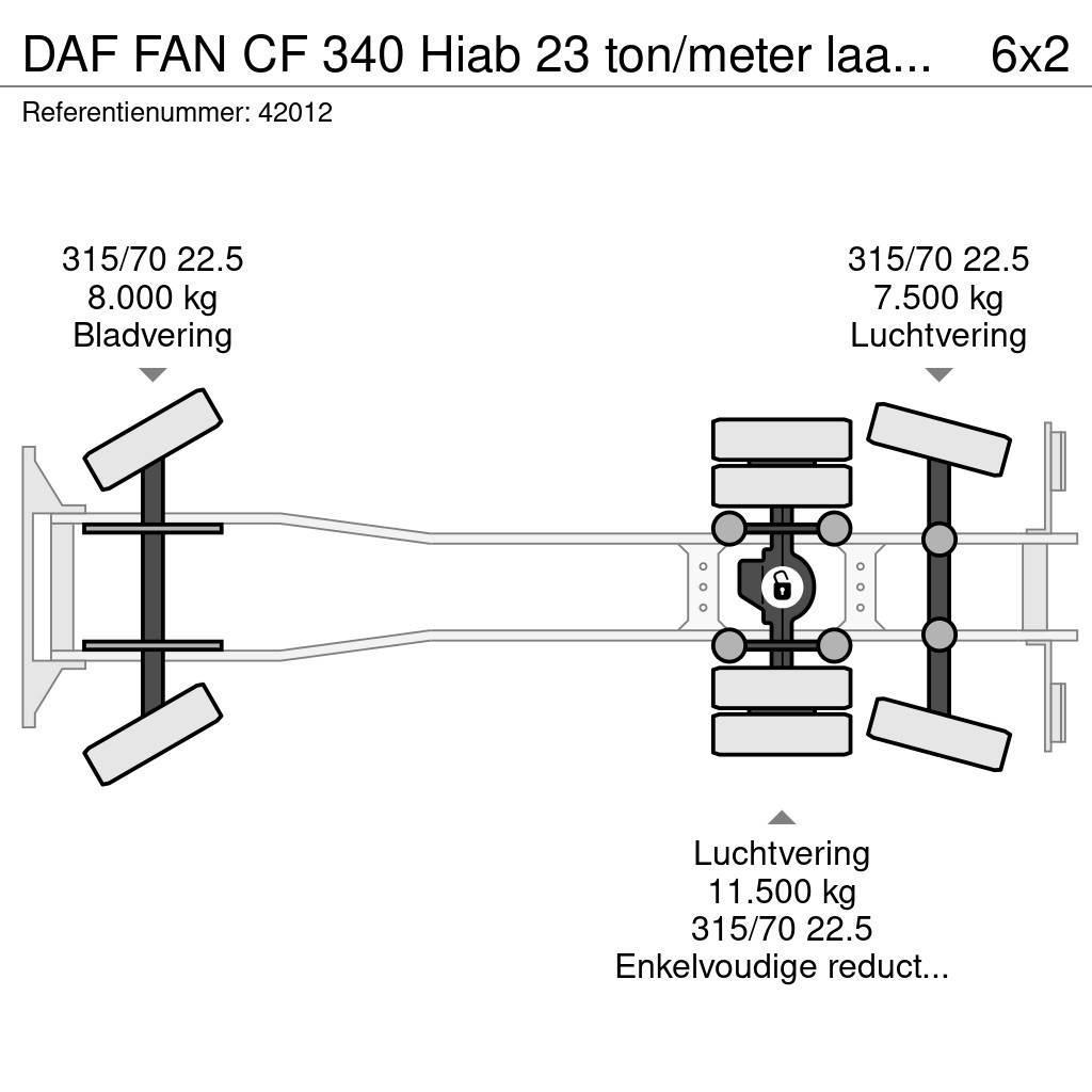 DAF FAN CF 340 Hiab 23 ton/meter laadkraan Camion poubelle