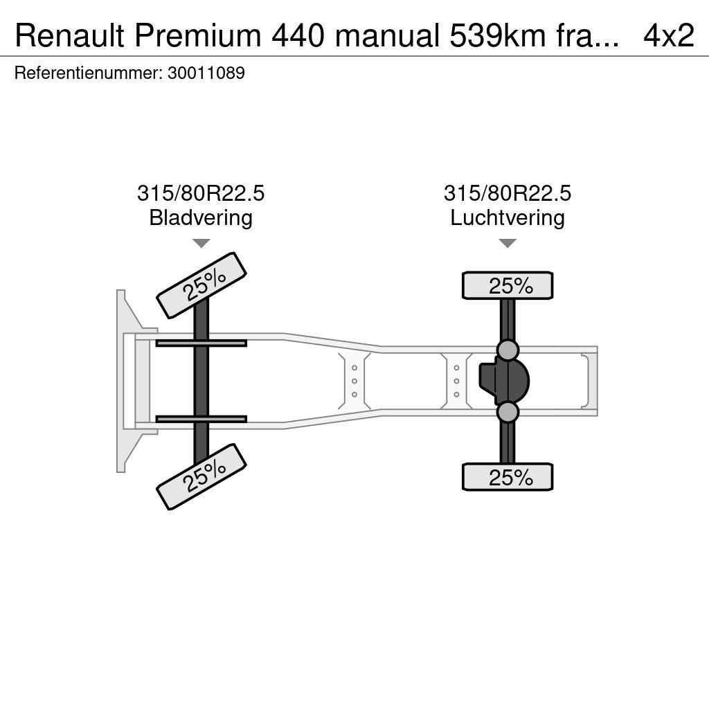 Renault Premium 440 manual 539km francais hydraulic Tracteur routier
