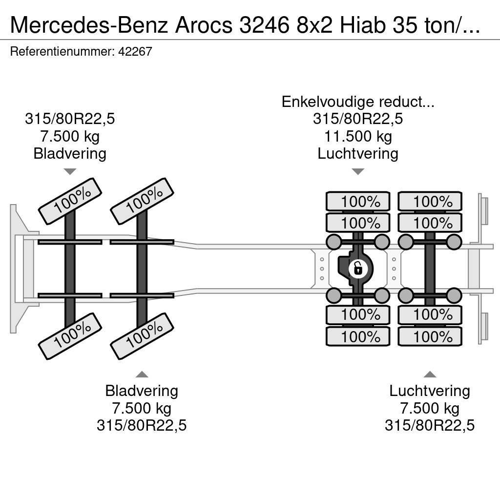 Mercedes-Benz Arocs 3246 8x2 Hiab 35 ton/meter laadkraan + Fly-J Grues tout terrain