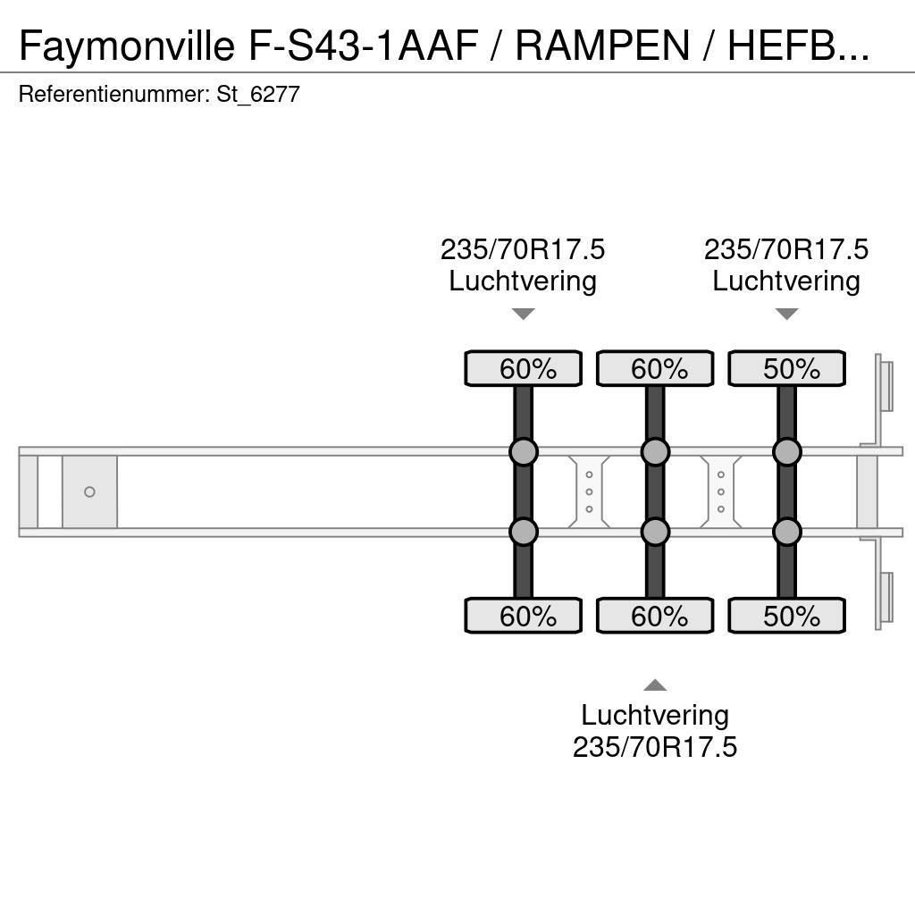 Faymonville F-S43-1AAF / RAMPEN / HEFBED / UITSCHUIFBAAR Semi remorque surbaissée