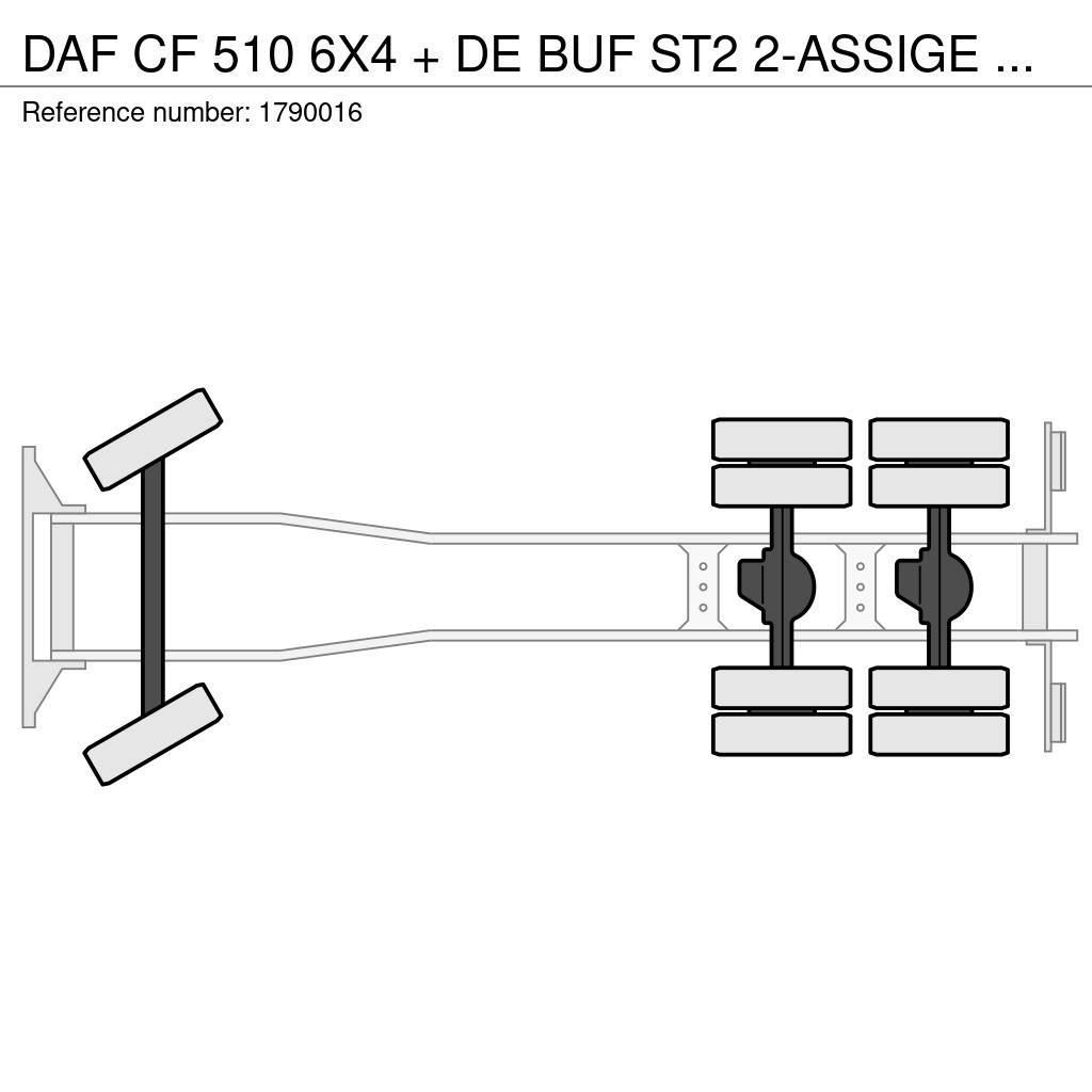 DAF CF 510 6X4 + DE BUF ST2 2-ASSIGE 10M3 CONCRETE MIX Camion malaxeur