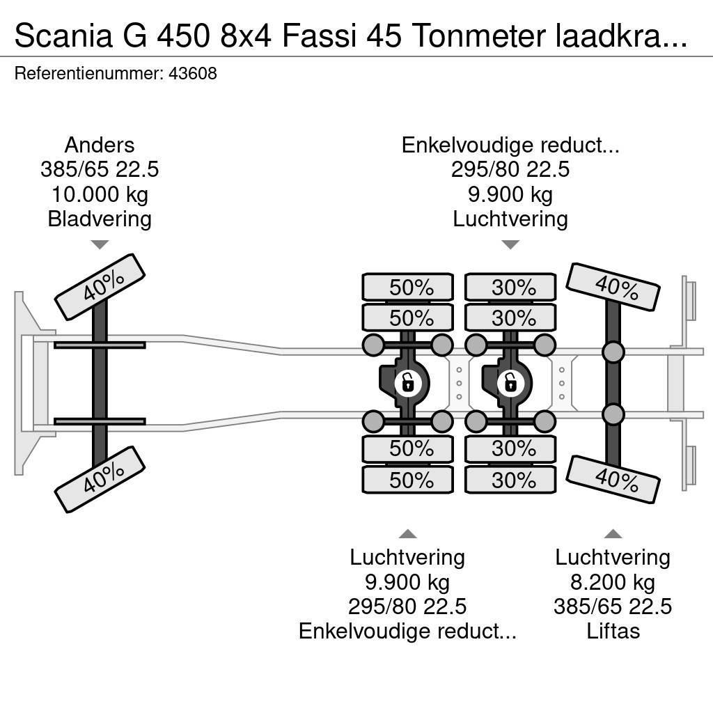 Scania G 450 8x4 Fassi 45 Tonmeter laadkraan + Fly-Jib Ju Grues tout terrain