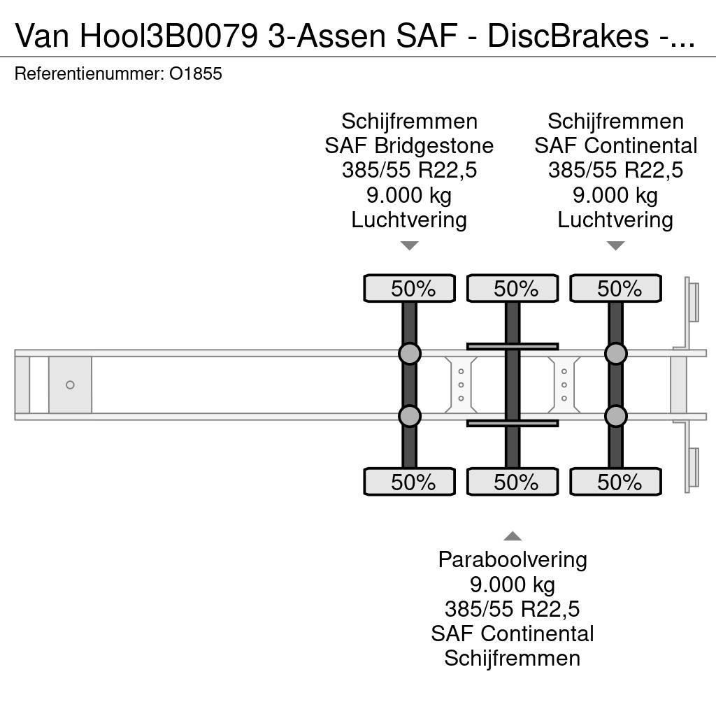 Van Hool 3B0079 3-Assen SAF - DiscBrakes - ADR - Backslider Semi remorque porte container