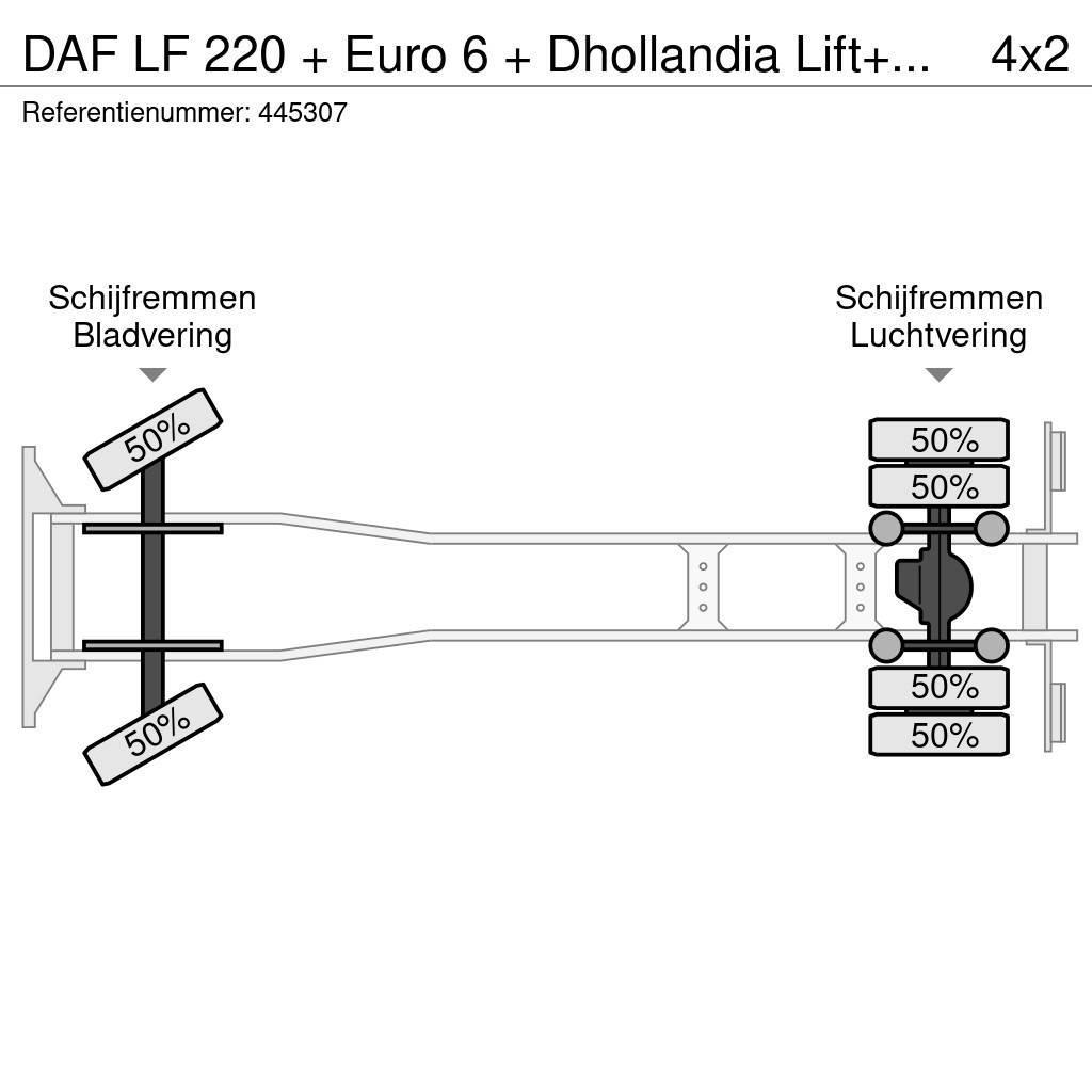 DAF LF 220 + Euro 6 + Dhollandia Lift+16 tons + Discou Camion Fourgon