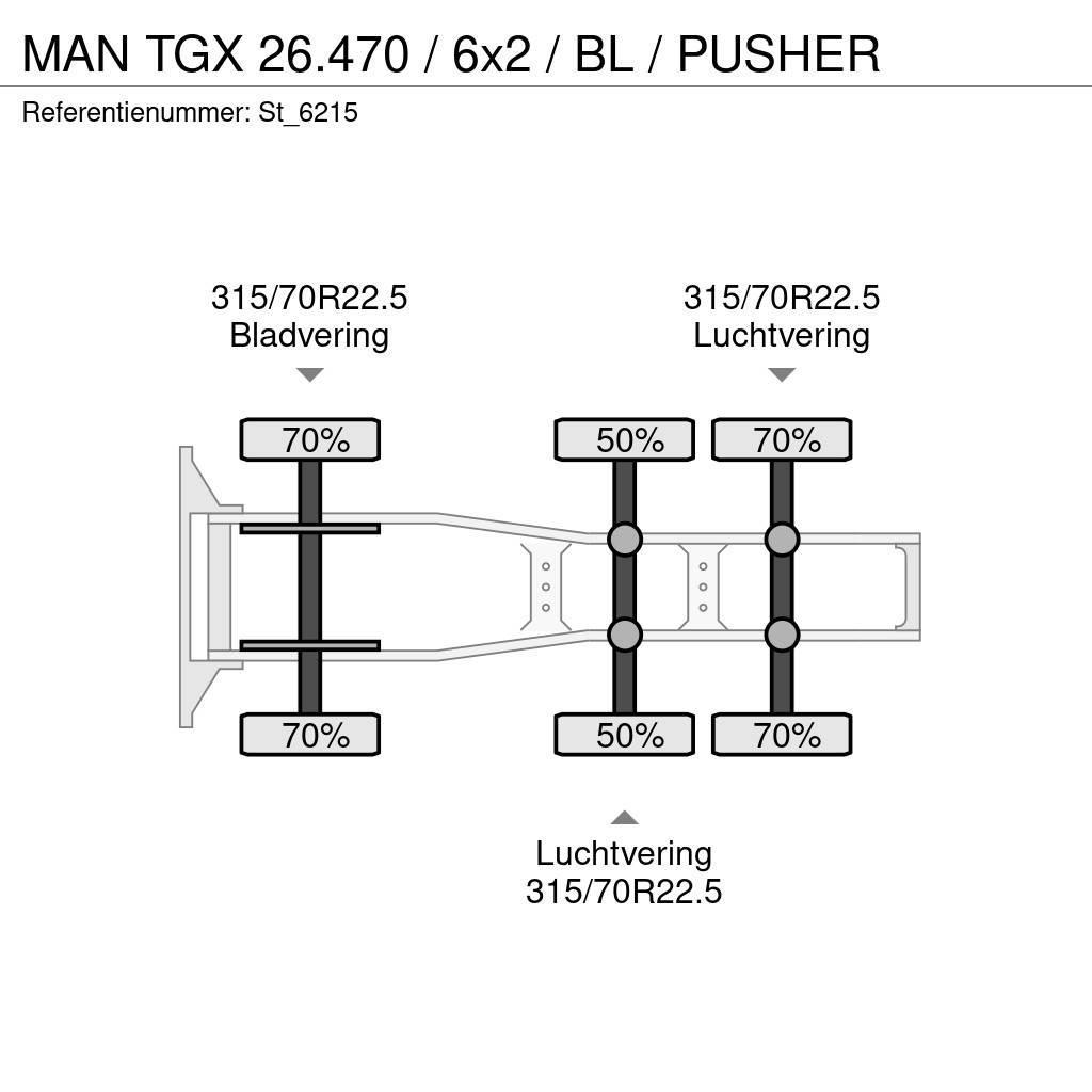 MAN TGX 26.470 / 6x2 / BL / PUSHER Tracteur routier