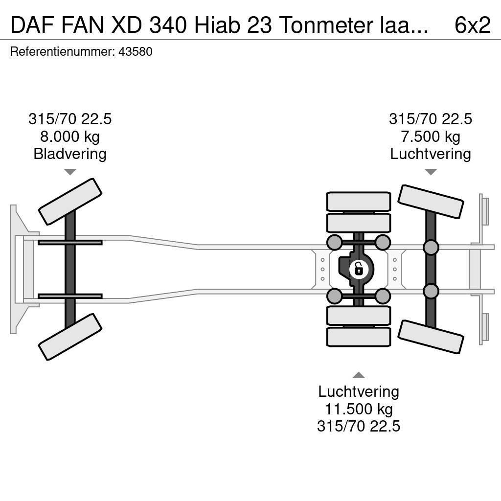 DAF FAN XD 340 Hiab 23 Tonmeter laadkraan + Welvaarts Camion poubelle