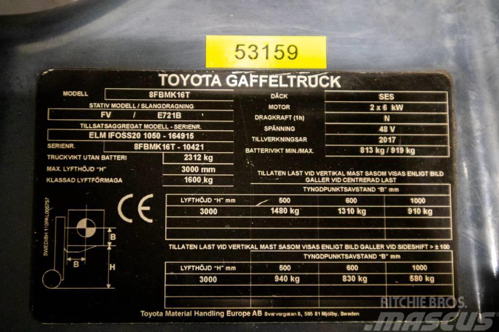 Toyota 8FBMK16T, PRISSÄNKT, motviktstruck m låga timmar Chariots élévateurs électriques
