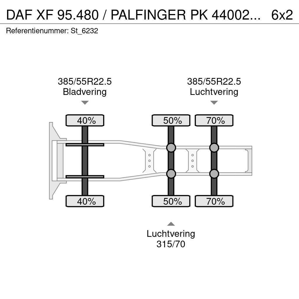 DAF XF 95.480 / PALFINGER PK 44002 / JIB / WINCH Tracteur routier