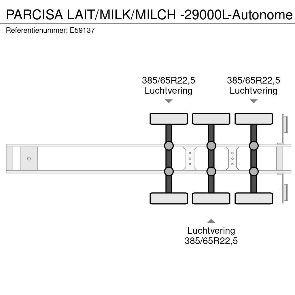  Parcisa LAIT/MILK/MILCH -29000L-Autonome Semi remorque citerne