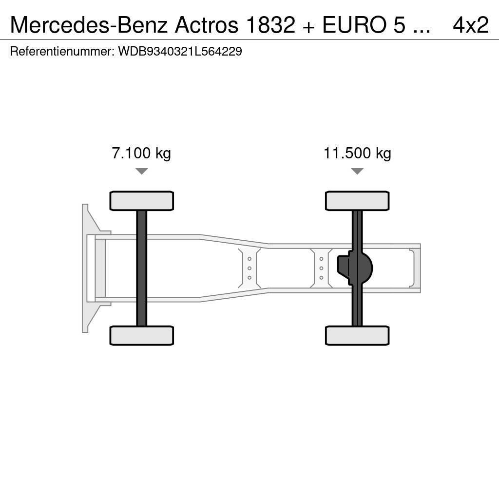 Mercedes-Benz Actros 1832 + EURO 5 + 6CYL 12L Tracteur routier