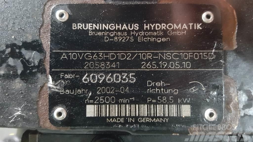 Brueninghaus Hydromatik A10VG63HD1D2/10R - Drive pump/Fahrpumpe/Rijpomp Hydraulique