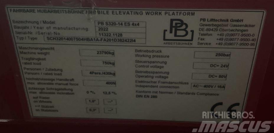 PB S320-14 4x4, high rack lift, 32m,like Holland Lift Nacelle ciseaux