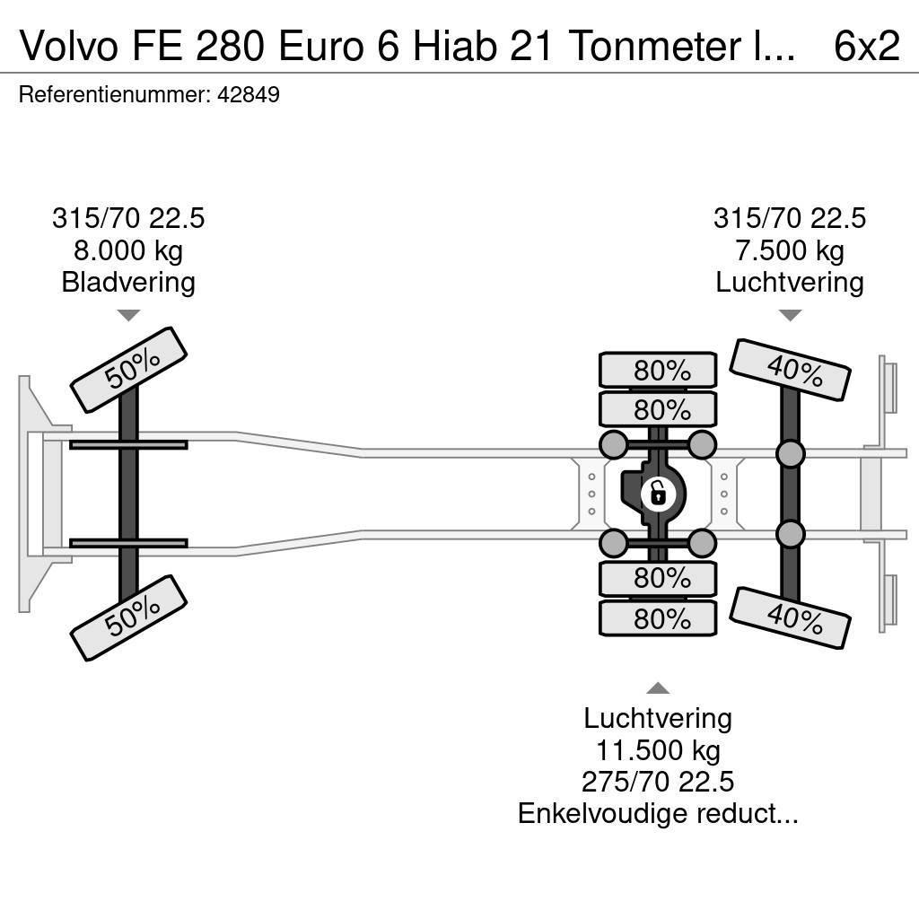 Volvo FE 280 Euro 6 Hiab 21 Tonmeter laadkraan Camion poubelle