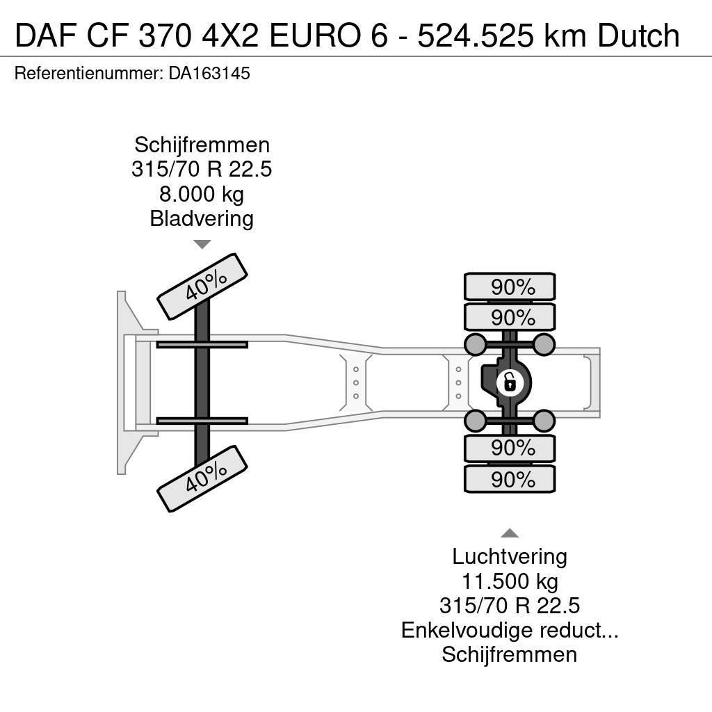 DAF CF 370 4X2 EURO 6 - 524.525 km Dutch Tracteur routier