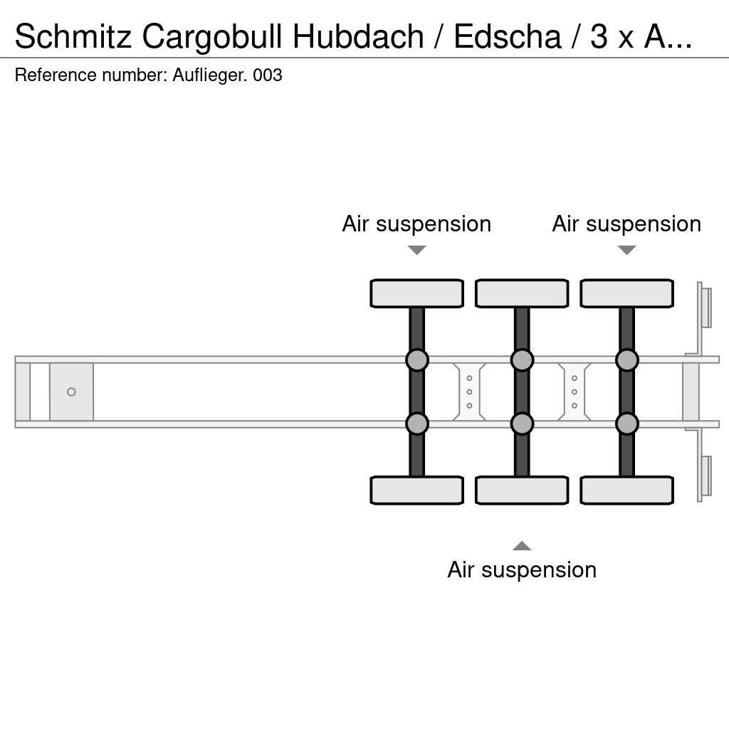 Schmitz Cargobull Hubdach / Edscha / 3 x Achsen Semi remorque à rideaux coulissants (PLSC)