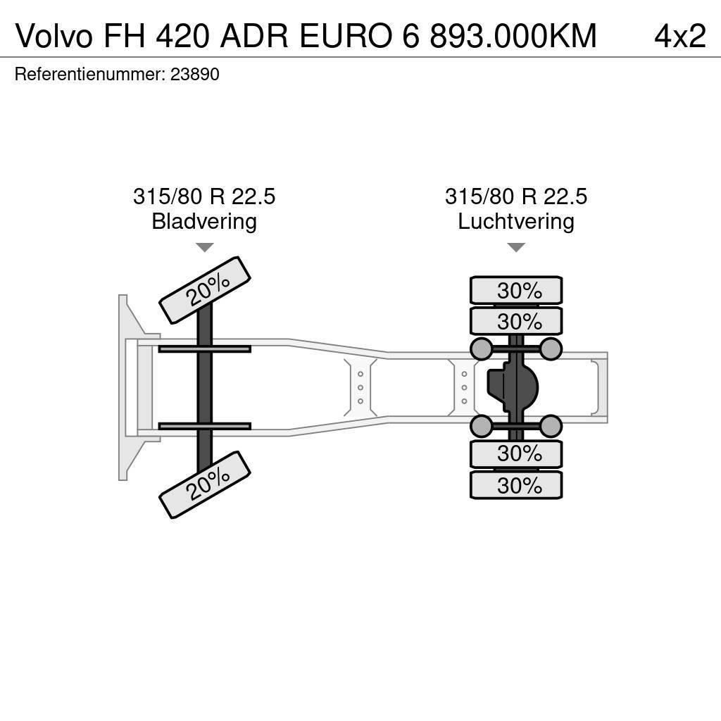 Volvo FH 420 ADR EURO 6 893.000KM Tracteur routier