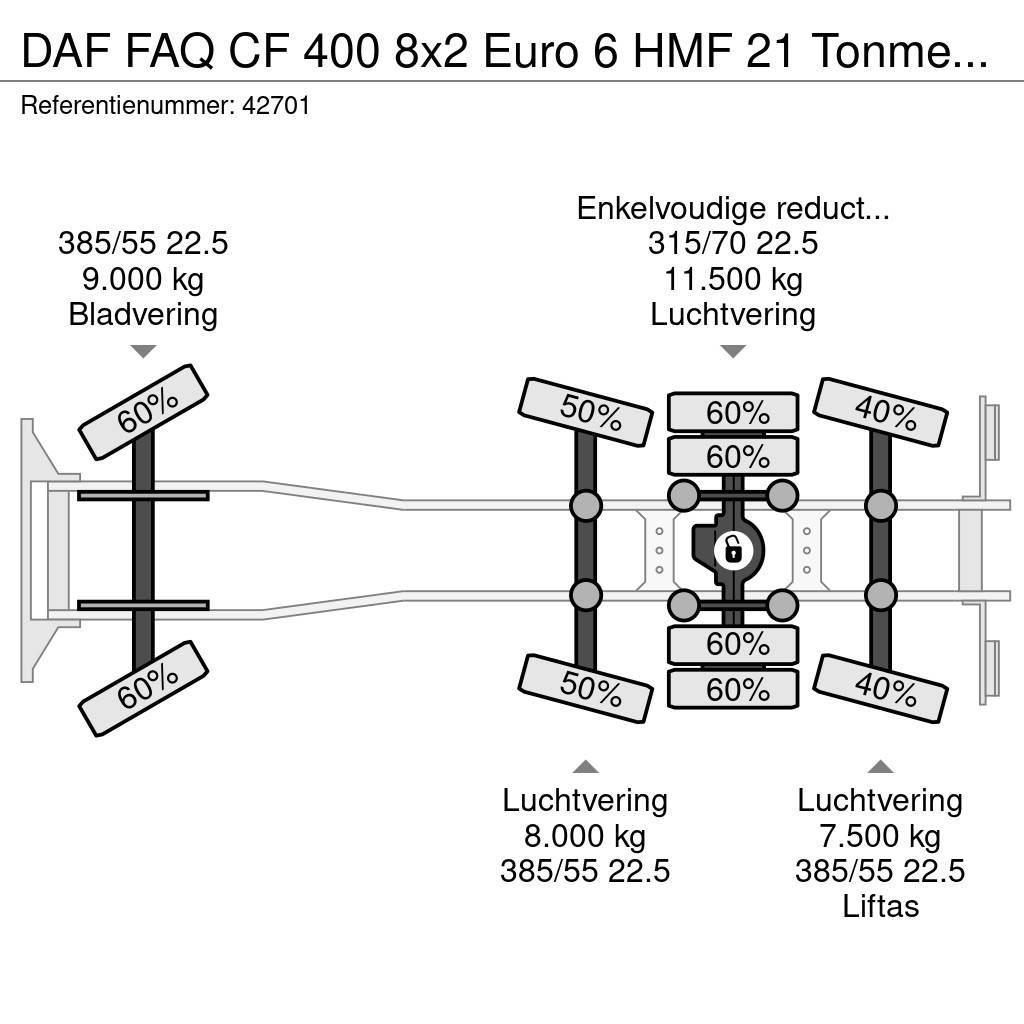 DAF FAQ CF 400 8x2 Euro 6 HMF 21 Tonmeter laadkraan Camion ampliroll
