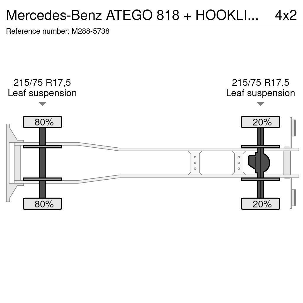Mercedes-Benz ATEGO 818 + HOOKLIFT + BOX + ANALOG TACHO Camion ampliroll