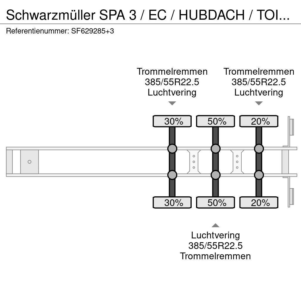 Schwarzmüller SPA 3 / EC / HUBDACH / TOIT LEVANT / HEFDAK / COIL Semi remorque à rideaux coulissants (PLSC)