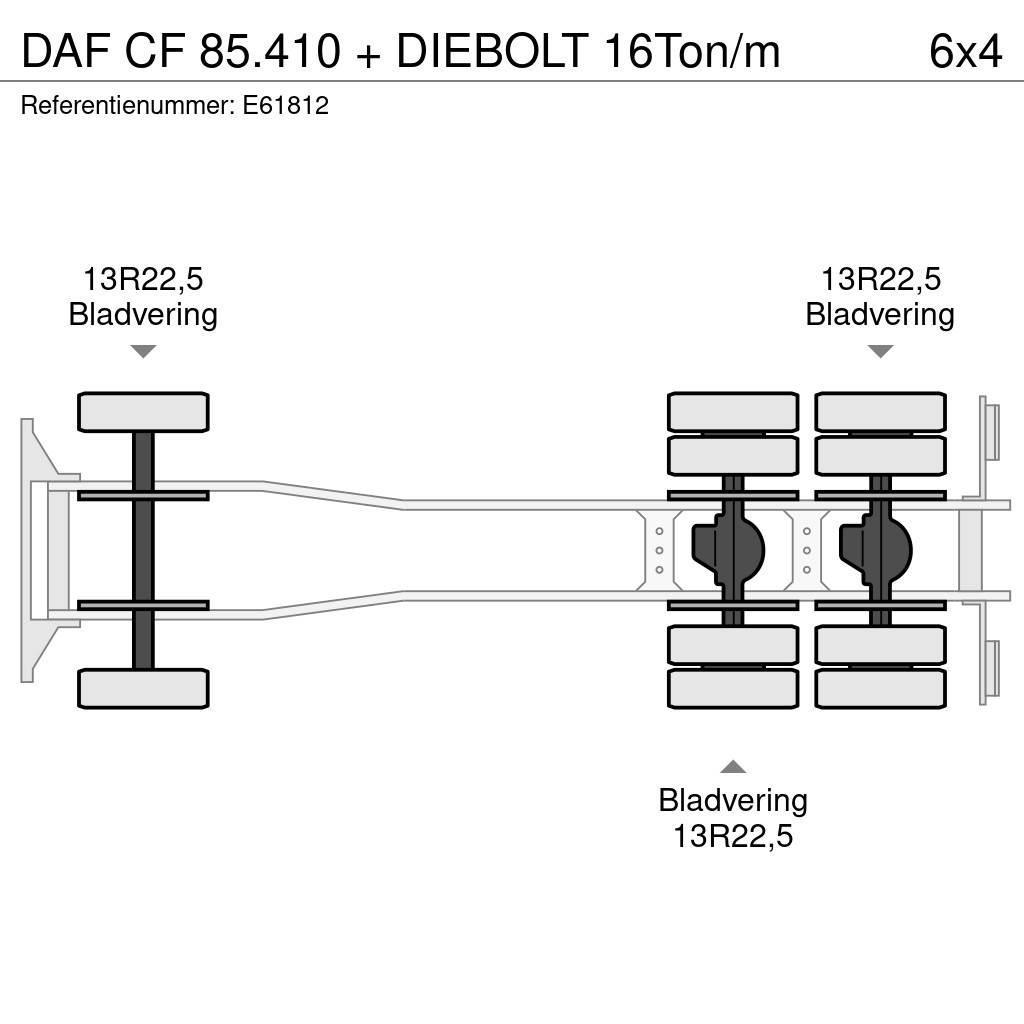 DAF CF 85.410 + DIEBOLT 16Ton/m Camion porte container