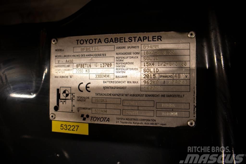 Toyota 8 FB ET 16, smidig 1,6 tons motviktstruck Chariots élévateurs électriques