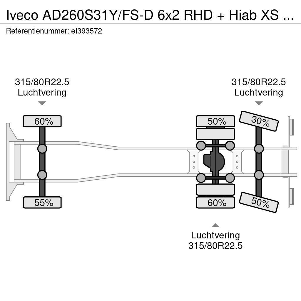 Iveco AD260S31Y/FS-D 6x2 RHD + Hiab XS 144 B-2 HIDUO Camion plateau